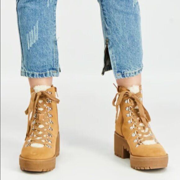 BCBGeneration Women Medium Palli Lace Up Ankle Boots, Brown/Ivory - Picture 4 of 8